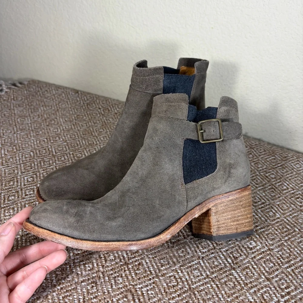 Alberto Fermani Gray Suede Ankle Boots Sz 7.5 Womens Western Casual Preppy